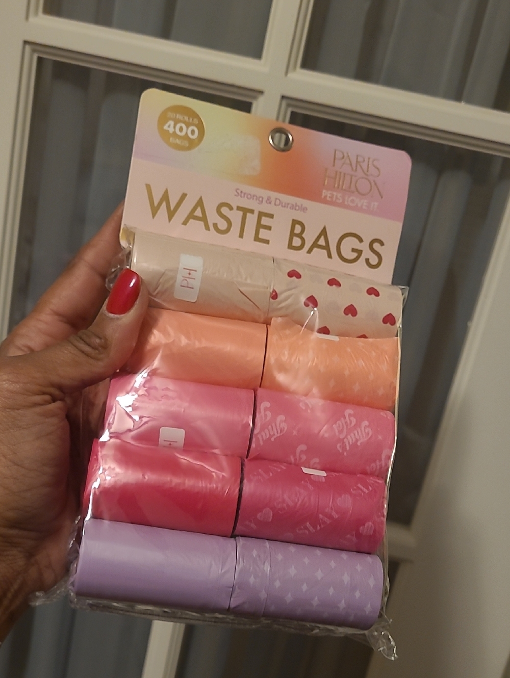 Paris Hilton Pink & Coral Waste Bag Rolls  - 400 Count